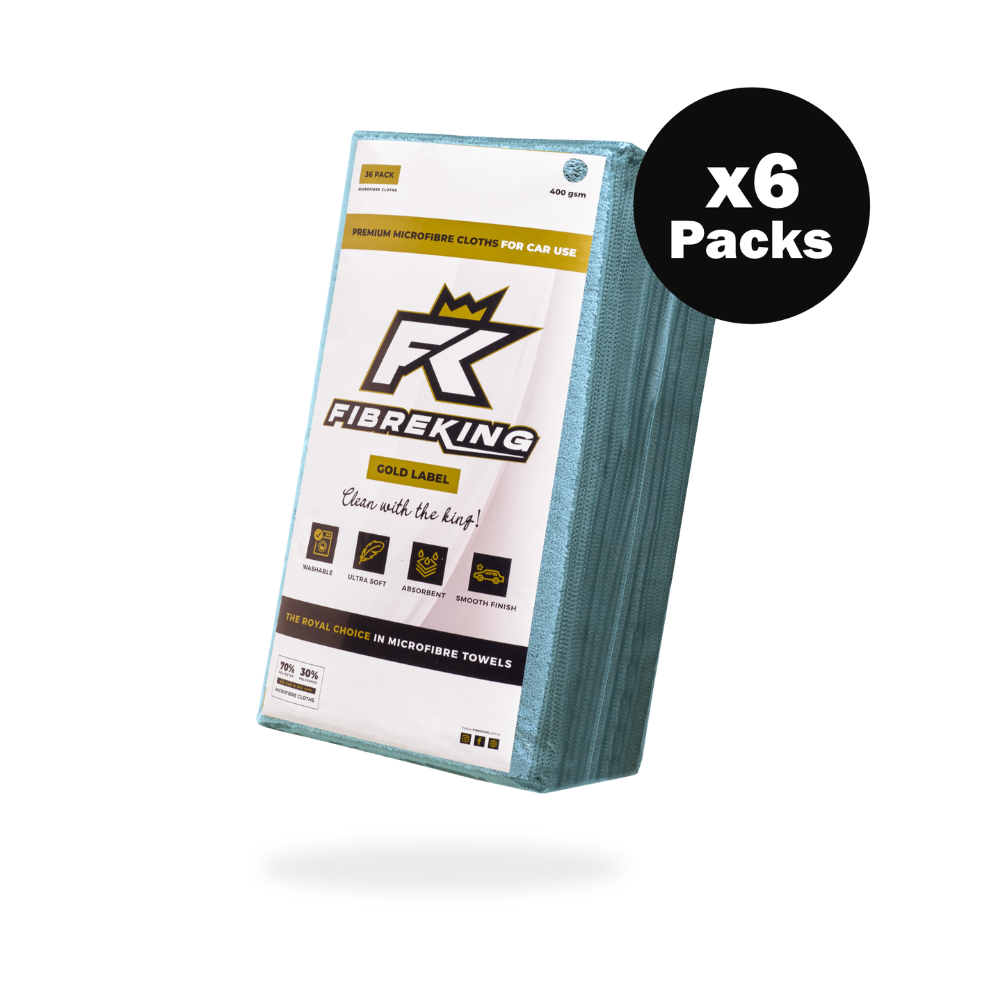 Gold label 400GSM microfibre cloth Box ( 6 packs of 36)