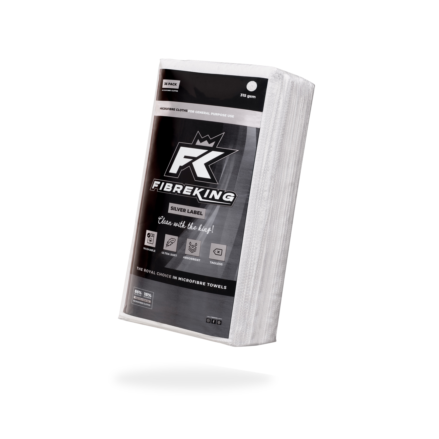 Silver label 315GSM microfibre cloths - 36 pack